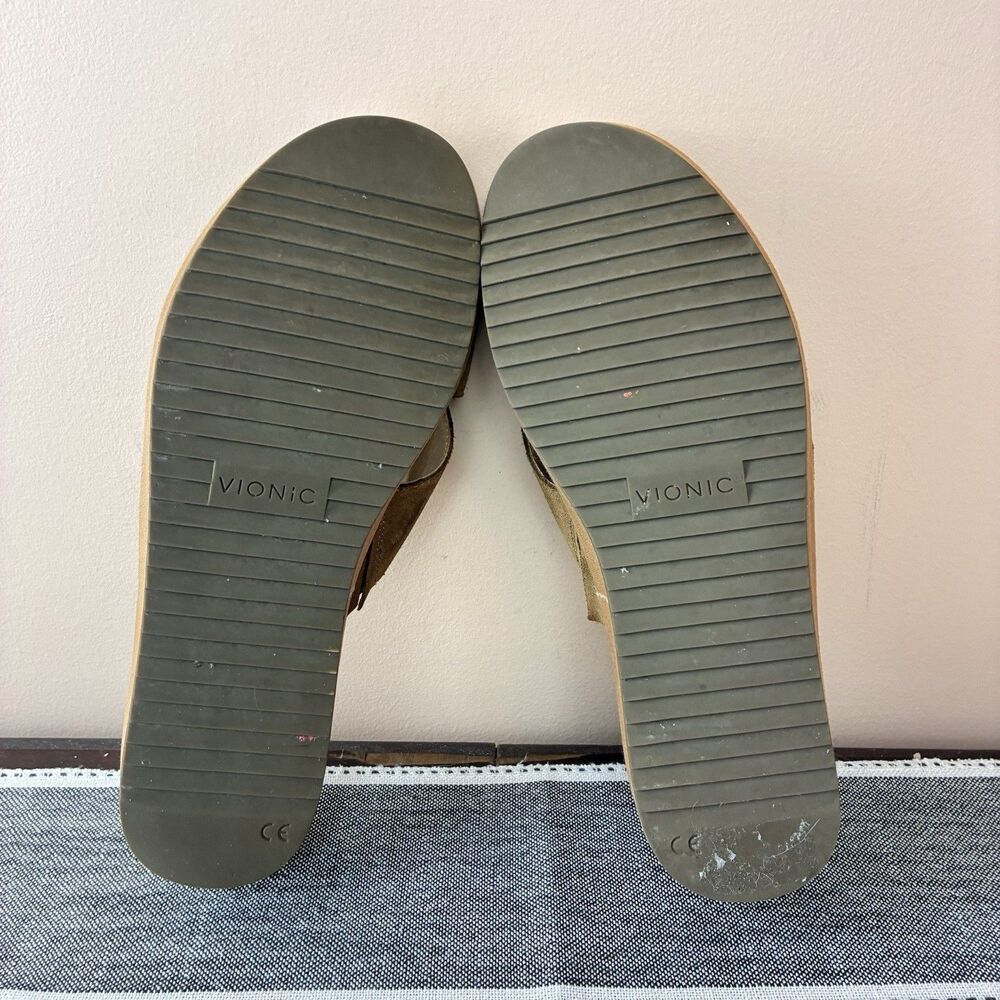 Vionic Hayden Wedge Sandals Women’s  Brown Toffee Suede Slip On Slides Size 9.5 - Picture 6 of 7